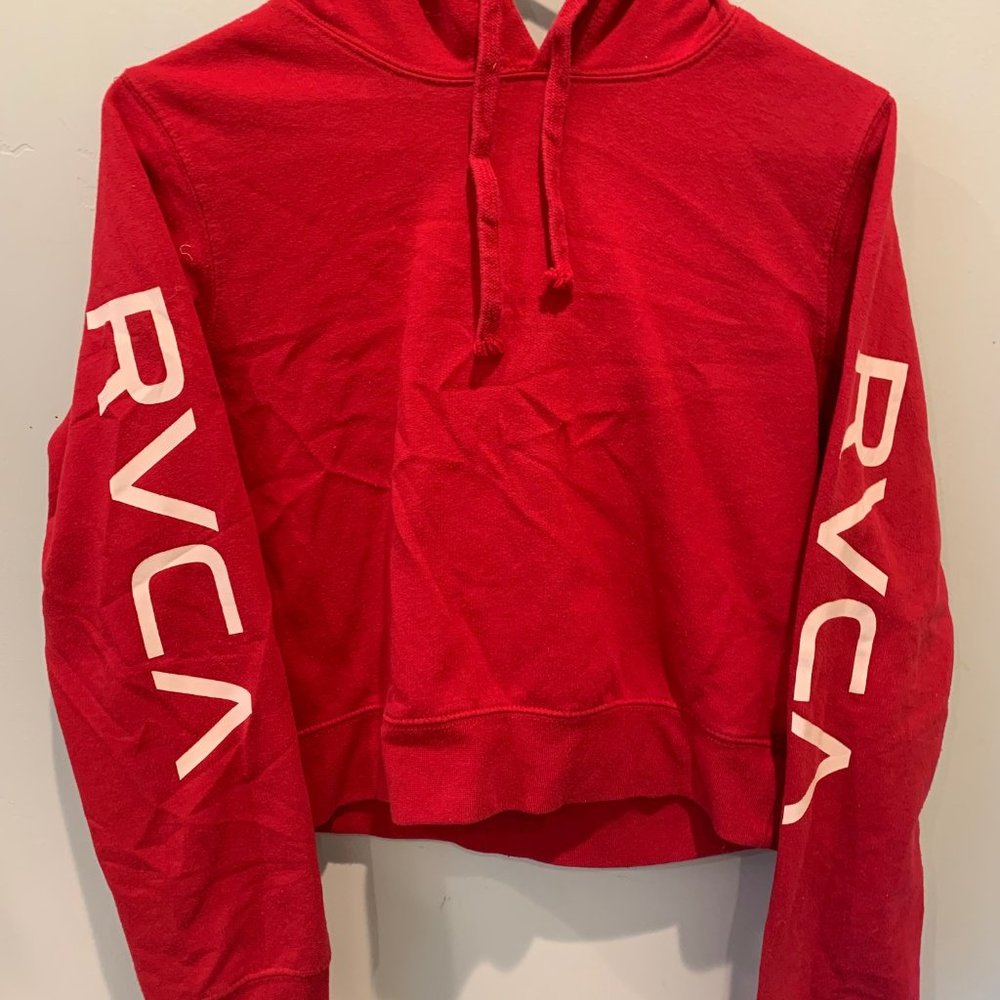 RVCA RED CROP TOP HOODIE